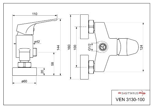 Venus VEN 3130-100 sprchová batéria